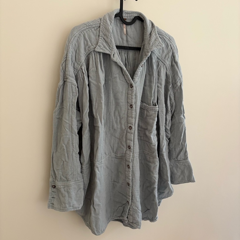 Free People Rayon Blend Button Down Top - Picture 2 of 6